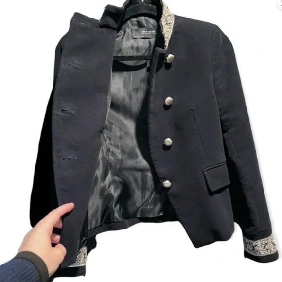 NWOT Zara Military Crop Jacket Blazer XS - Picture 9 of 11